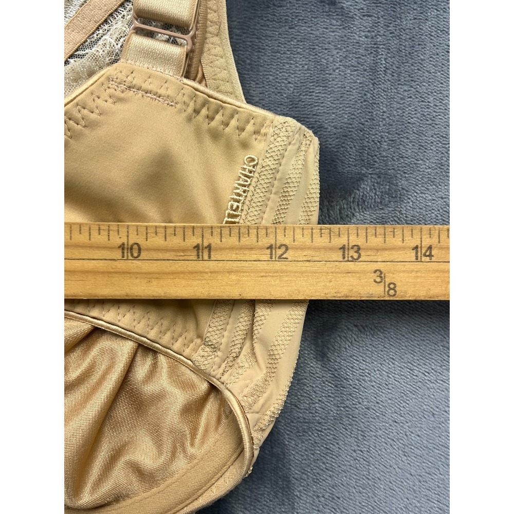 Chantelle Legende Underwire Bra Women 32H Tan Stretch Lace Trim Adjustable Strap - Picture 4 of 7